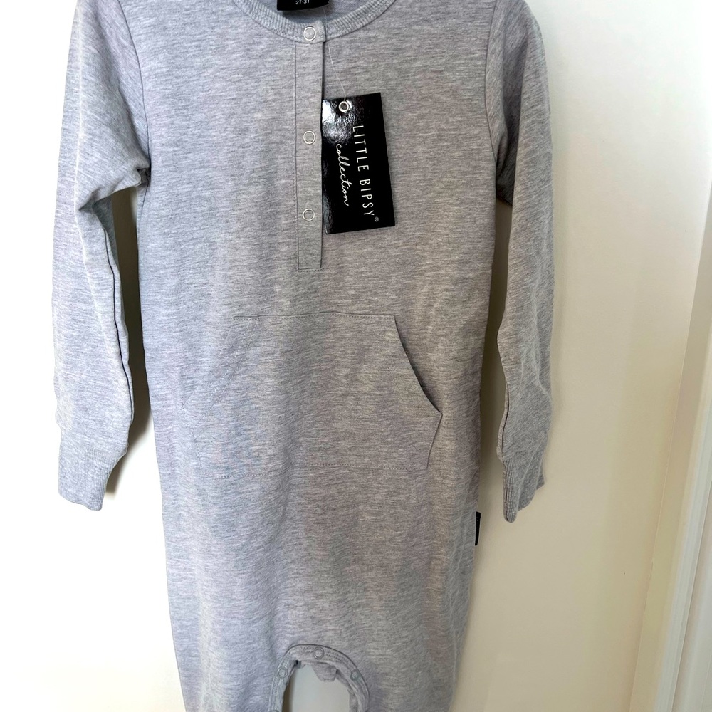 Little Bipsy Grey Long Sleeve Romper